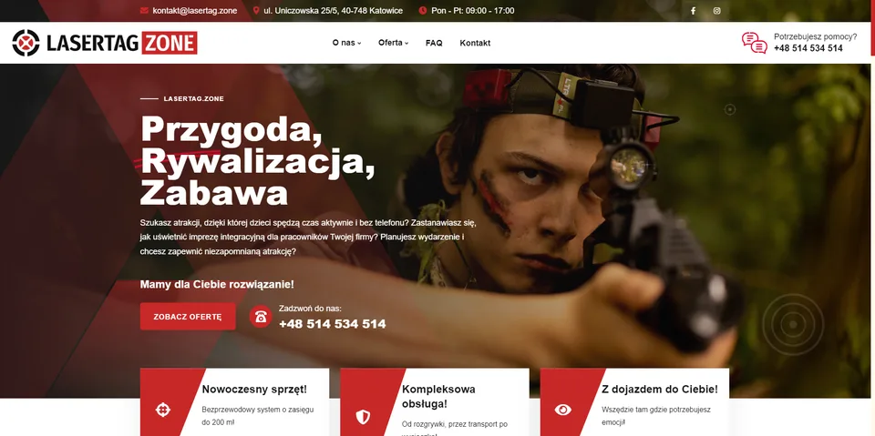 Podgląd strony Lasertag.zone